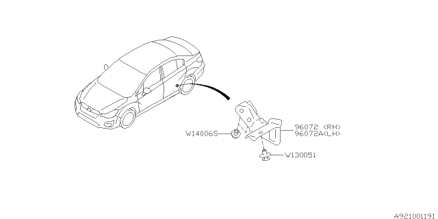 2016 Subaru Impreza Sedan Spoiler Diagram 1