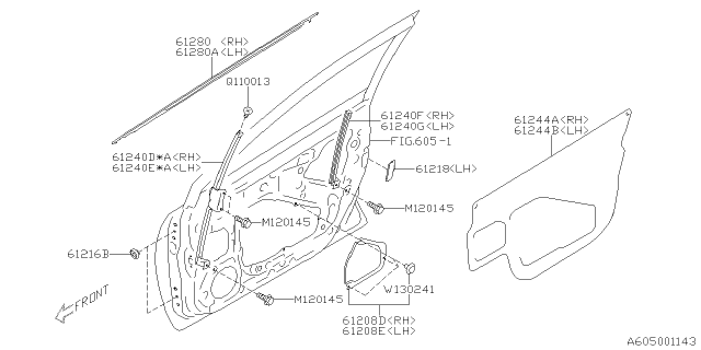 2012 Subaru Impreza Front Door Panel & Rear Or Slide Door Panel Diagram 2