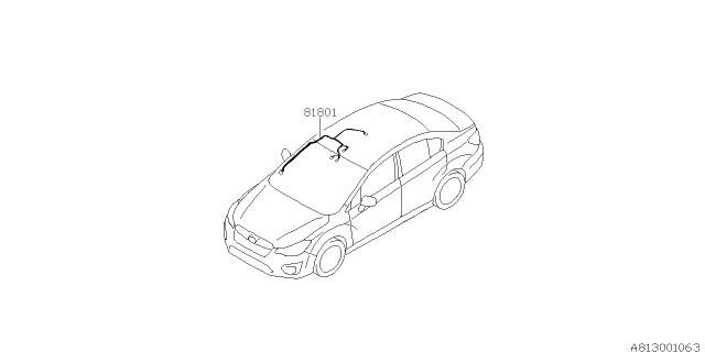 2012 Subaru Impreza Cord Roof RH Diagram for 81801FJ050