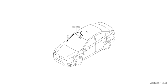 2012 Subaru Impreza Sedan Cord - Roof Diagram