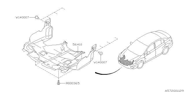 2012 Subaru Impreza Sedan Under Cover & Exhaust Cover Diagram 3