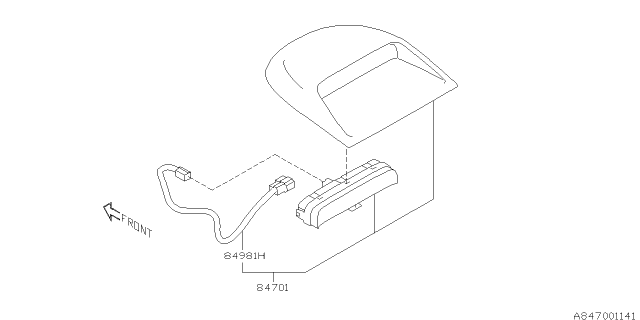 2015 Subaru Impreza High Mount Spoiler Lamp Assembly Diagram for 84701VA020WJ