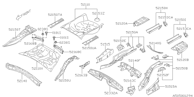 2014 Subaru Impreza Body Panel Diagram 4