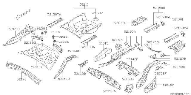 2012 Subaru Impreza Side SILL In Rear CPRH Diagram for 52154FJ0009P