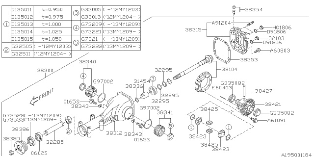 2012 Subaru Impreza Sedan Differential - Individual Diagram 2