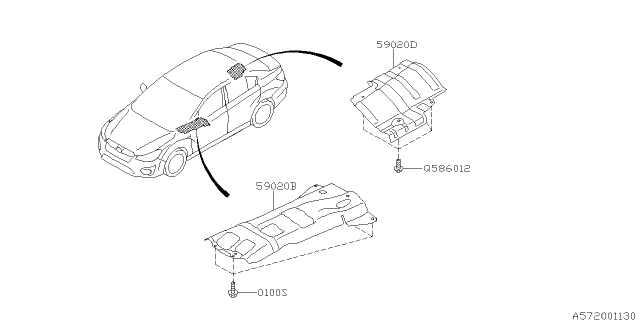 2012 Subaru Impreza Sedan Under Cover & Exhaust Cover Diagram 1