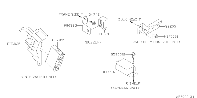 2014 Subaru Impreza Key Kit & Key Lock Diagram 7