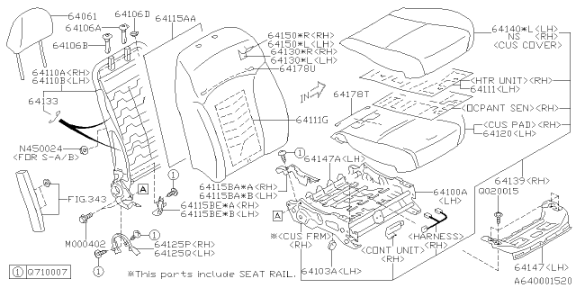 2014 Subaru Impreza Cushion Assembly OCPANTRH Diagram for 64139FJ013VH
