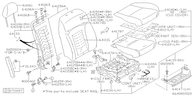 2012 Subaru Impreza Cushion Assembly OCPANTRH Diagram for 64139FJ000VH