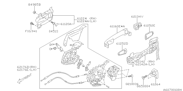 2015 Subaru Impreza Door Parts - Latch & Handle Diagram 2