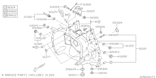 2013 Subaru Impreza Sedan Torque Converter & Converter Case Diagram 1