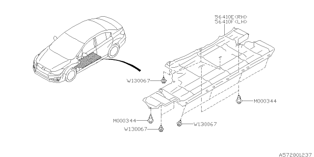 2016 Subaru Impreza Sedan Under Cover & Exhaust Cover Diagram 2