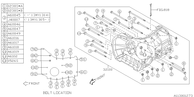 2013 Subaru Impreza Sedan Manual Transmission Case Diagram 3