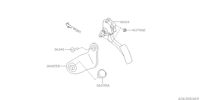 2015 Subaru Impreza Pedal System Diagram 1