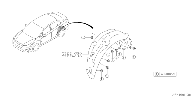 2014 Subaru Impreza Mudguard Diagram 2
