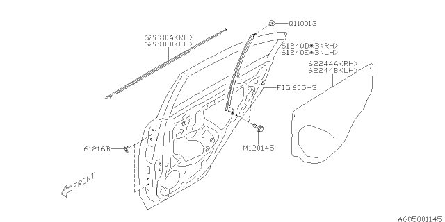 2016 Subaru Impreza WEATHERSTRIP Out Door Rear SDNRH Diagram for 62280FJ040