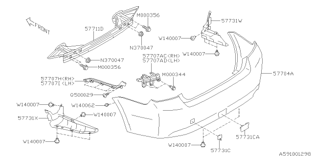 2014 Subaru Impreza Rear Bumper Diagram 2