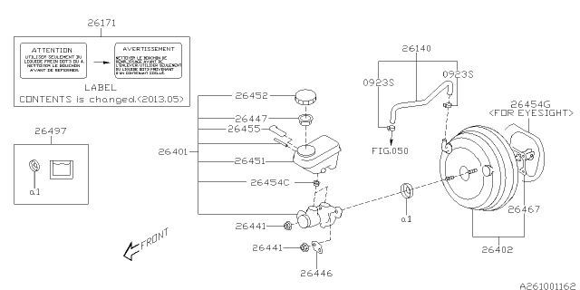 2015 Subaru Impreza Sedan Brake System - Master Cylinder Diagram
