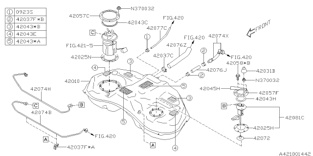 2016 Subaru Impreza Sedan Fuel Tank Diagram 3