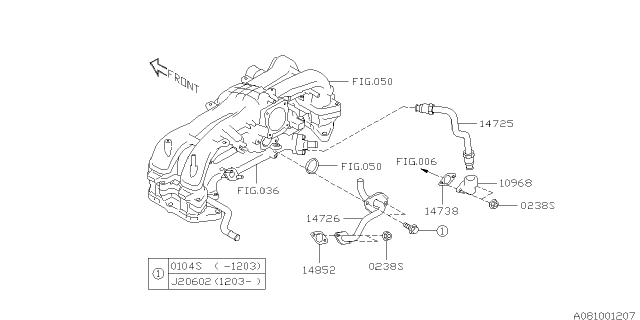 2012 Subaru Impreza Emission Control - EGR Diagram