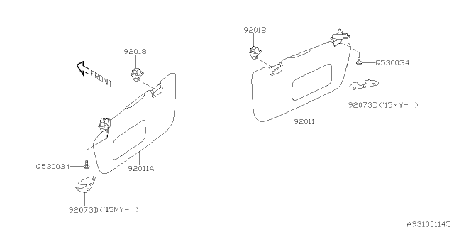 2015 Subaru Impreza Room Inner Parts Diagram 2