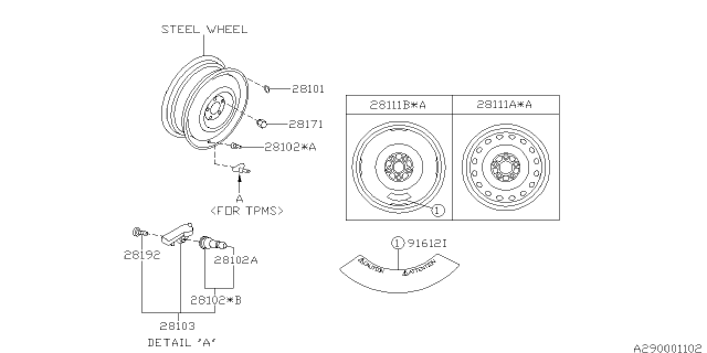 2016 Subaru Impreza Disk Wheel Diagram 2