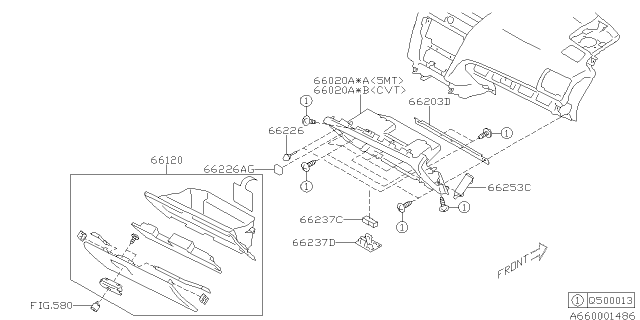 2014 Subaru Impreza Pocket Complete Usa Diagram for 66121FJ040VH