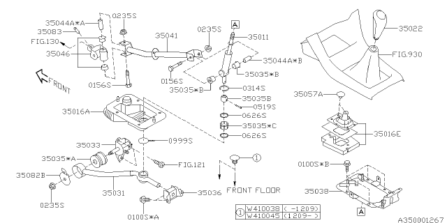 2015 Subaru Impreza Sedan Manual Gear Shift System Diagram
