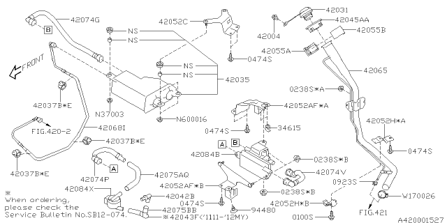 2012 Subaru Impreza Fuel Piping Diagram 1