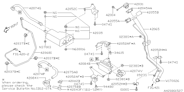 2013 Subaru Impreza Fuel Piping Diagram 1