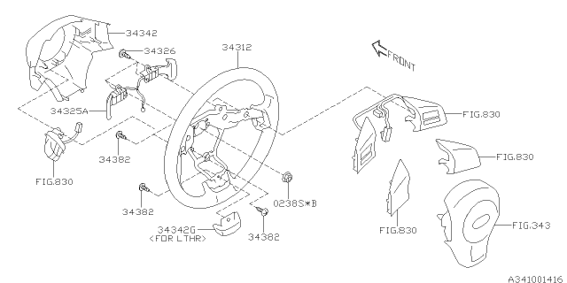 2012 Subaru Impreza Sedan Steering Column Diagram 3