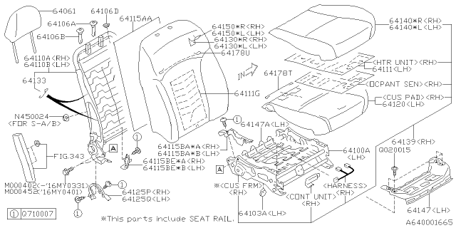 2016 Subaru Impreza Sedan Front Seat Diagram 1
