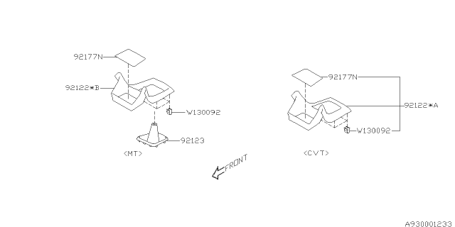 2014 Subaru Impreza Sedan Console Box Diagram 2