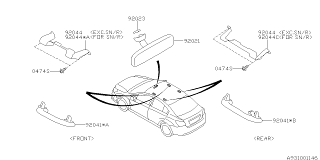 2015 Subaru Impreza Room Inner Parts Diagram 1