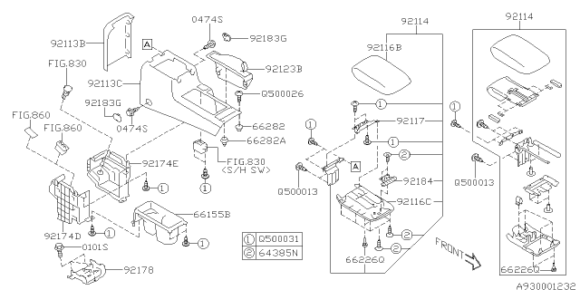 2015 Subaru Impreza Console Box Diagram 1