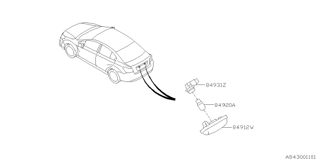 2013 Subaru Impreza Lamp - License Diagram