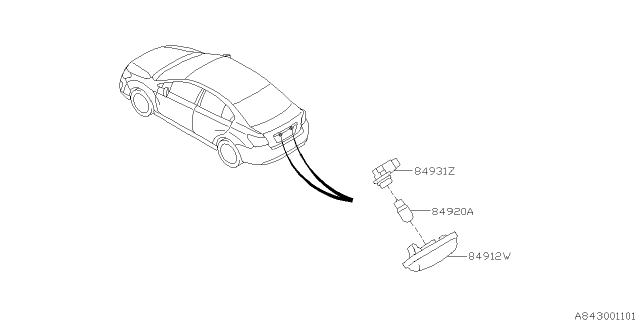 2015 Subaru Impreza Sedan Lamp - License Diagram