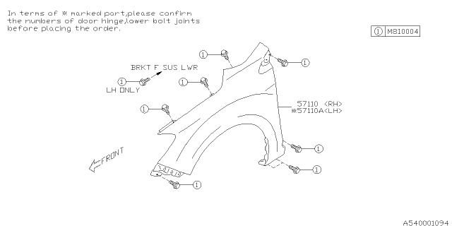 2014 Subaru Impreza Fender Diagram