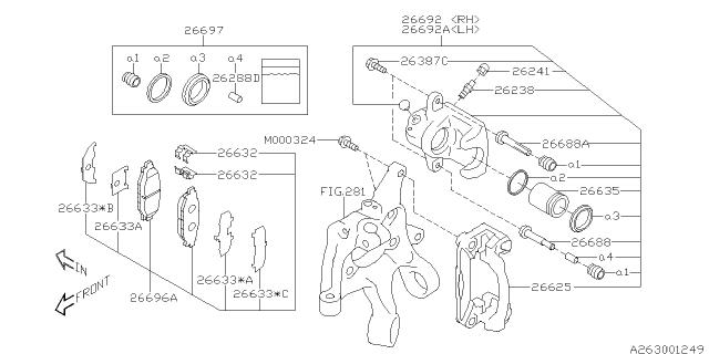 2014 Subaru Impreza Sedan Rear Brake Diagram 1