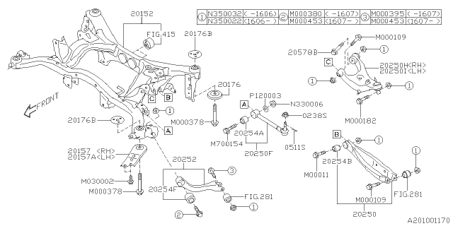 2016 Subaru Impreza Sedan Rear Suspension Diagram 1