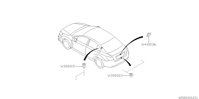 2013 Subaru Impreza Sedan Key Kit & Key Lock Diagram 1