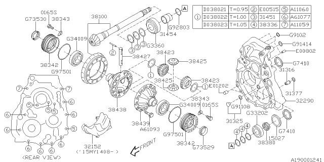 2014 Subaru Impreza Differential - Transmission Diagram 2