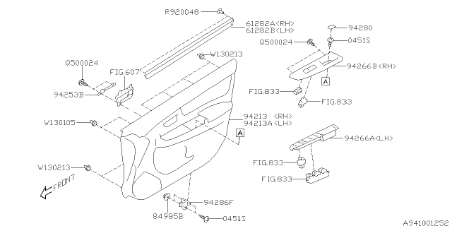 2014 Subaru Impreza Sedan Door Trim Diagram 1