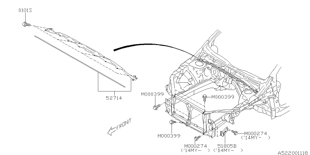 2015 Subaru Impreza Sedan Side Panel Diagram 1