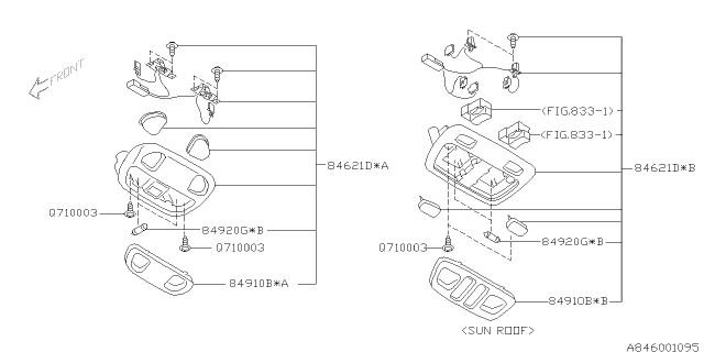 2003 Subaru Legacy Lamp Assembly Map SSN Diagram for 84621AE01BNE