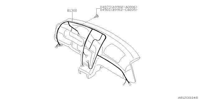 2003 Subaru Legacy Wiring Harness - Instrument Panel Diagram