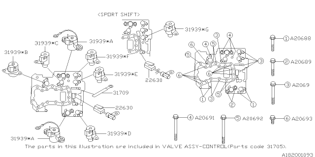 2003 Subaru Legacy SOLENOID Assembly Control Diagram for 31939AA191