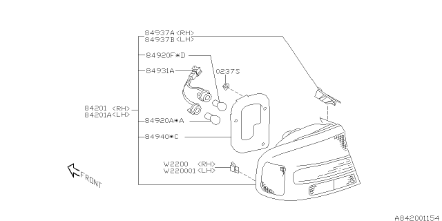 2004 Subaru Outback Lamp - Rear Diagram 5