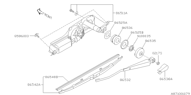 2004 Subaru Baja Wiper - Rear Diagram