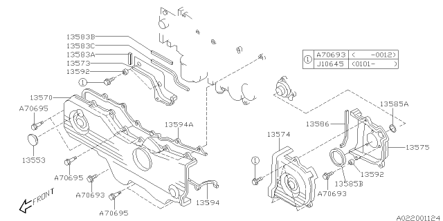 2000 Subaru Legacy Timing Belt Cover Diagram